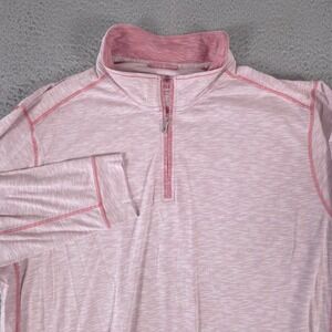 Tommy Bahama Pullover Mens 2XLB Pink Island Zone 1/4 Zip Preppy Stretch Tencel